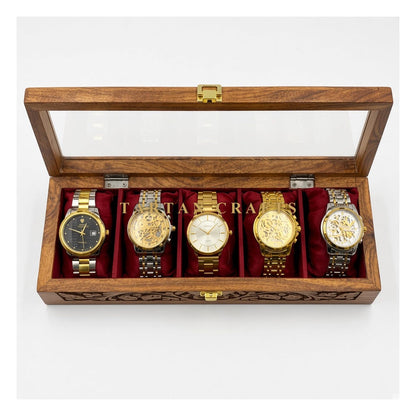 Handmade Wooden Watch Box, 5 and 10 Slot Watch Organizer, Gift for Him