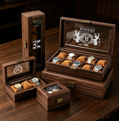 Custom Engraved Watch Box, Personalized Watch Case, Men watch jewelry box, Gifts for husband, Birthday / Anniversary Gifts for Men