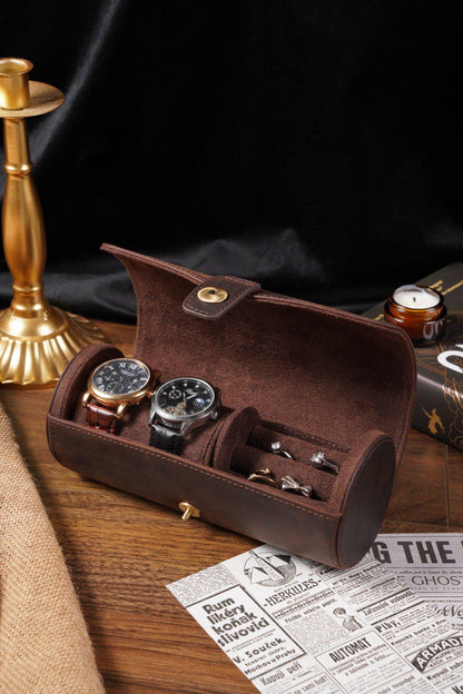Personalized Watch Roll, Detachable Watch Case for Rings & Cufflinks, Men’s Travel Jewelry Gift