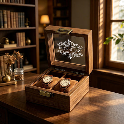 Personalised Watch Box for 1 2 3 6 10 12 slot Watches Storage, Custom Watch Storage Jewelry Box for Men