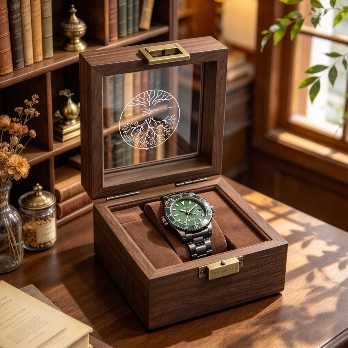 Personalised Watch Box for 1 2 3 6 10 12 slot Watches Storage, Custom Watch Storage Jewelry Box for Men
