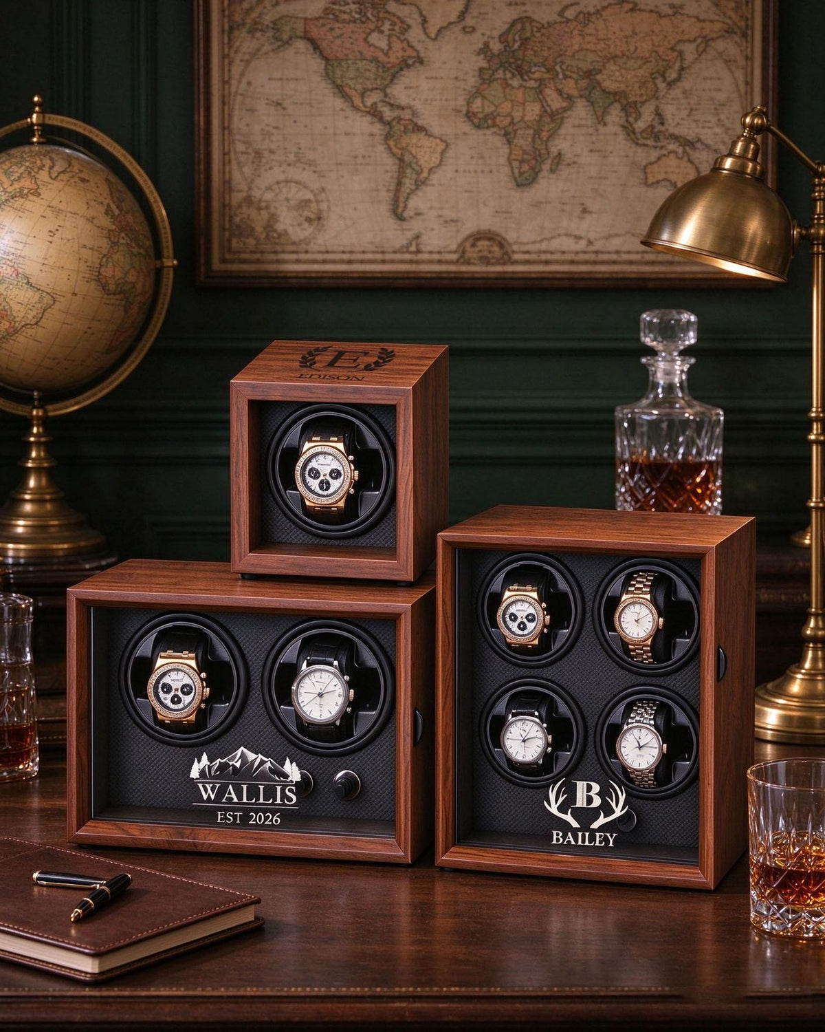 Personalized Watch Winder, Watch Box Gift for Watch Lover, Watch Holder Watch Storage Gift, Christmas Gift, Gift for Him