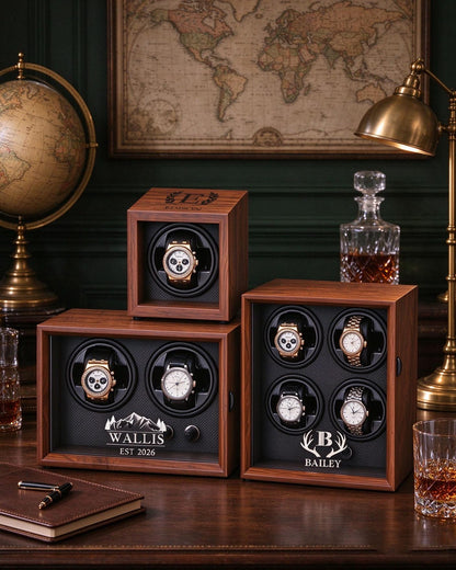 Personalized Watch Winder, Watch Box Gift for Watch Lover, Watch Holder Watch Storage Gift, Christmas Gift, Gift for Him