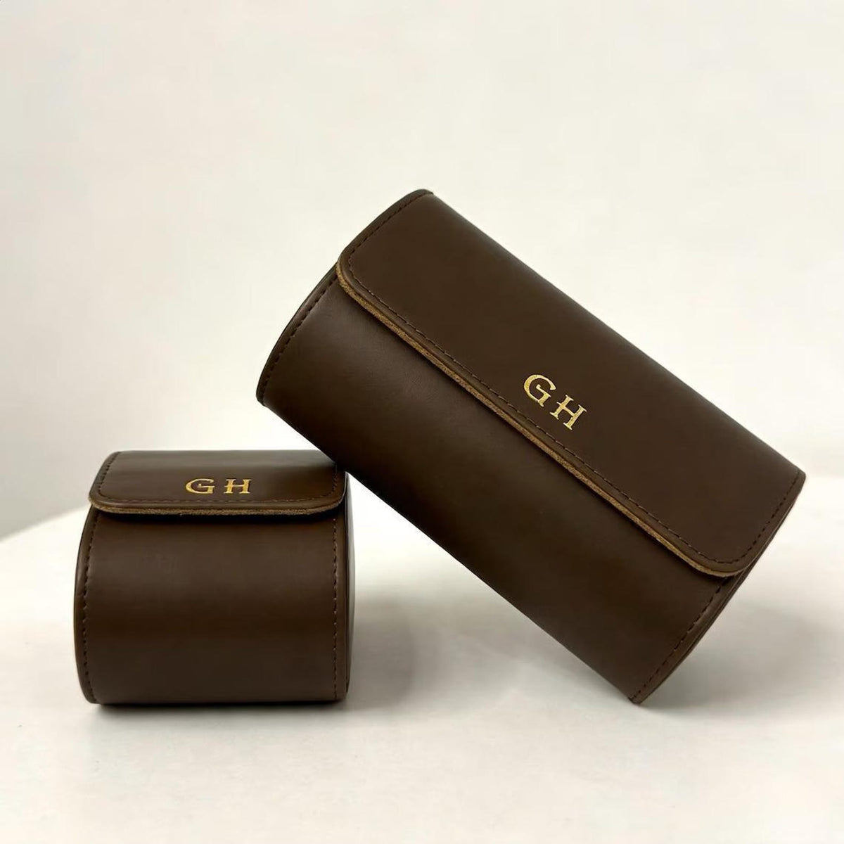 Custom Watch Box, Leather Organizer - Engraved Personalized Case, Groomsmen Gift, Travel-Friendly Size