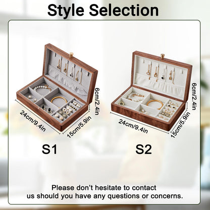Custom Engraved Walnut Jewelry Box,Personalized Jewelry Organizer With Lock,Ring Necklace Watch Storage,Anniversary Christmas Gift For Her