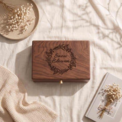 Custom Engraved Walnut Jewelry Box,Personalized Jewelry Organizer With Lock,Ring Necklace Watch Storage,Anniversary Christmas Gift For Her