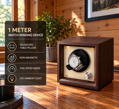 Luxury Wooden Watch Winder – High-End 1, 2 & 4 Slot Automatic Watch Box with Quiet Motor, Watch Storage Cabinet