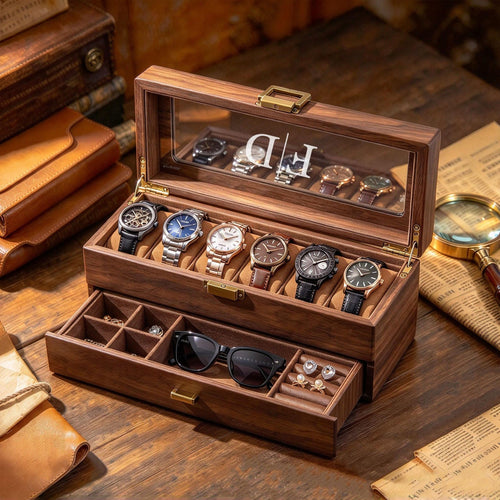 Custom Engraved Watch Box, Personalized Watch Case, Men watch jewelry box, Gifts for husband, Birthday / Anniversary Gifts for Men