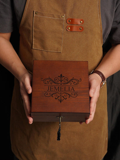 Personalized Wooden Watch Box with Lock & Key, 6 Slot Custom Watch Display Case for Men, Valentine's Day Gift