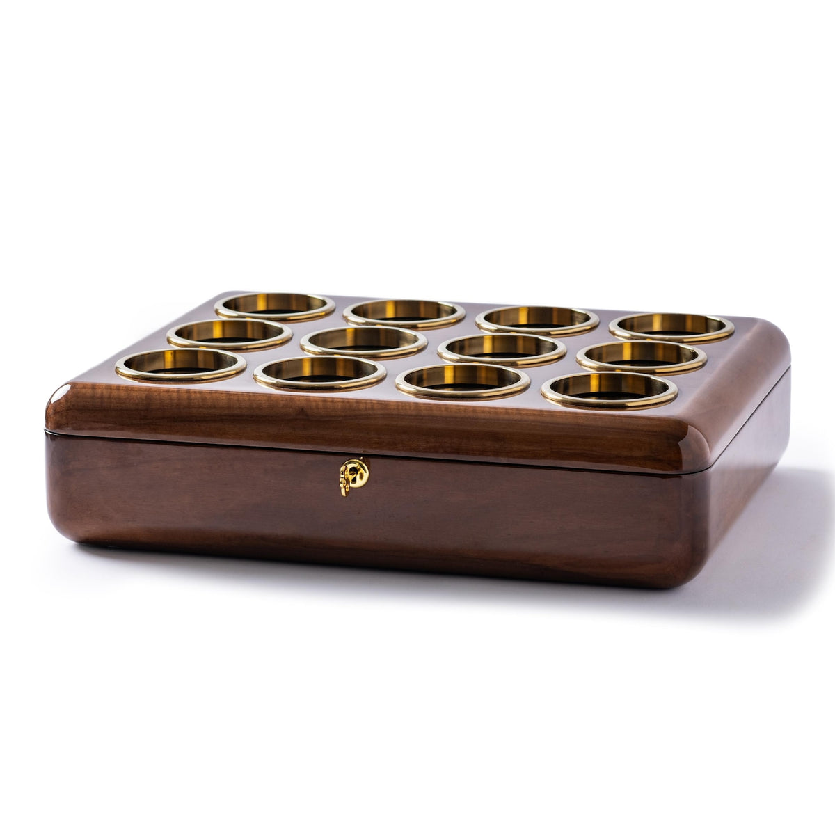 Walnut Wood Watch Box: Large 12-Watch Organizer