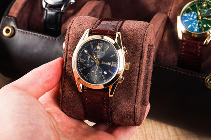 Personalized Genuine Leather Watch Box - Custom Engraved Travel Case for 1-3 Watches, Watch Organizer, Father's Day, Groomsmen Gift for Him