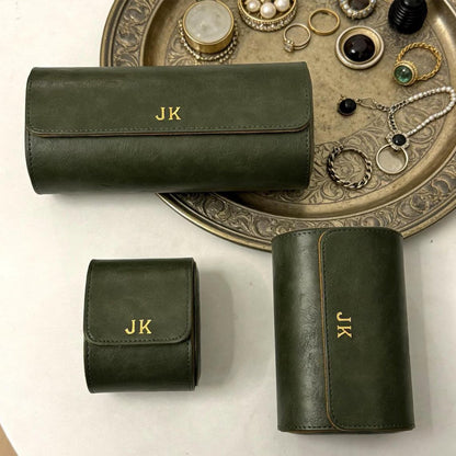 Custom Watch Box, Leather Organizer - Engraved Personalized Case, Groomsmen Gift, Travel-Friendly Size