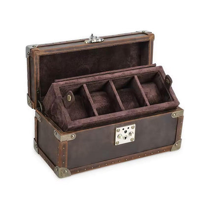 Lockable Leather Watch Box Organizer | Luxury Watch Collection Case for 6–10 Watches