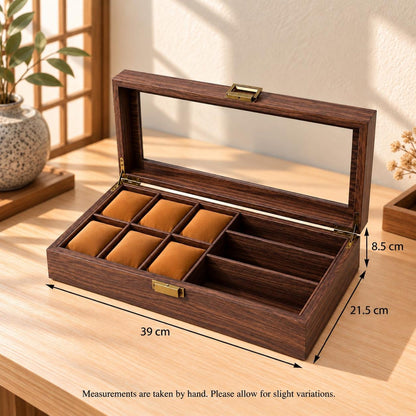 Wooden Watch Box, Watch Organizer and Display Case, Minimalist Watch Storage, Gift for Him