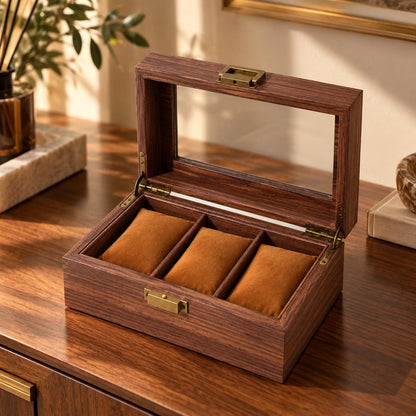 Wooden Watch Box, Watch Organizer and Display Case, Minimalist Watch Storage, Gift for Him