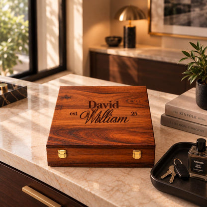 Customized Luxury Watch Storage Case Husband Birthday Gift Wooden Organizer Display Box Personalized Christmas Graduation Present For Him