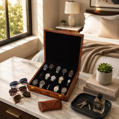 Customized Luxury Watch Storage Case Husband Birthday Gift Wooden Organizer Display Box Personalized Christmas Graduation Present For Him