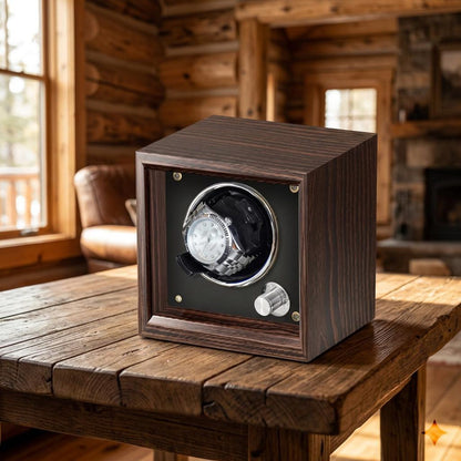 Luxury Wooden Watch Winder – High-End 1, 2 & 4 Slot Automatic Watch Box with Quiet Motor, Watch Storage Cabinet