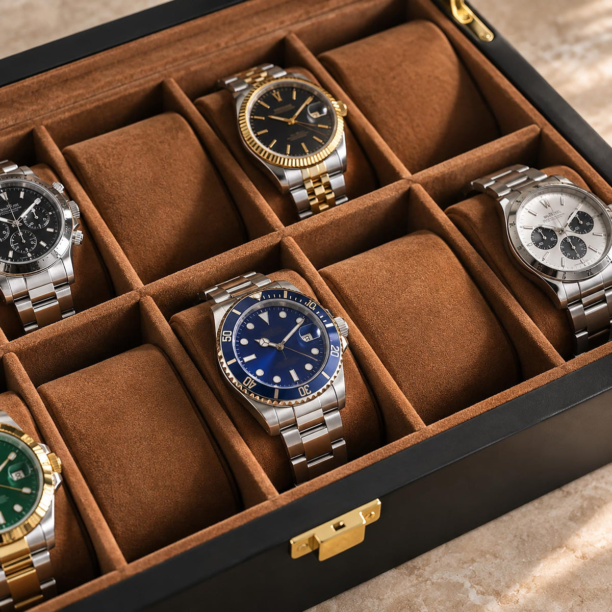 Personalized Watch Box, Custom Engraved Watch Display Case, 6 10 12 Slot Watch Organizer, Gift for Husband Dad