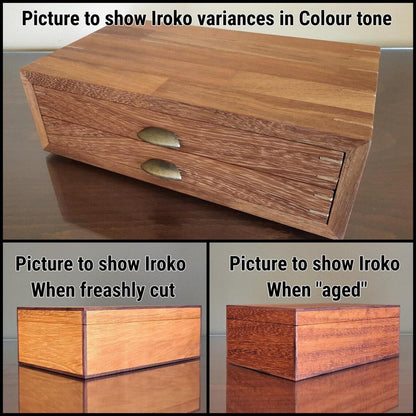 Watch Box with Drawer with 20 pockets-Dark walnut-Handmade