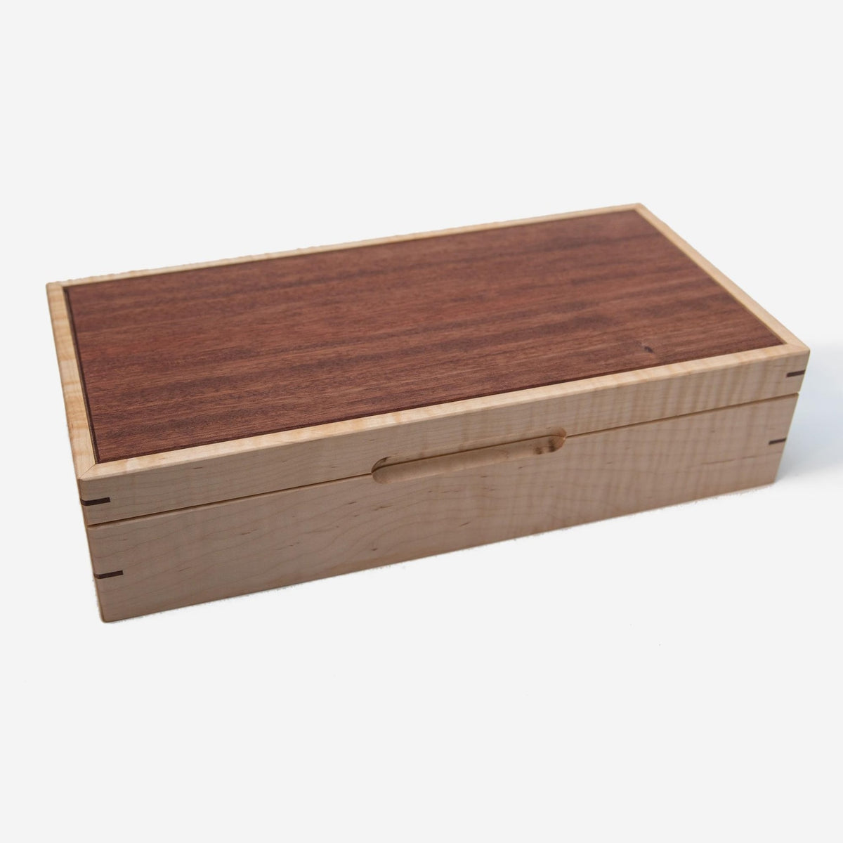 Curly Maple Watch Box - Sapele Mahogany Lid - 8 Watch Compartments - Personalized Gift for Him - Handmade