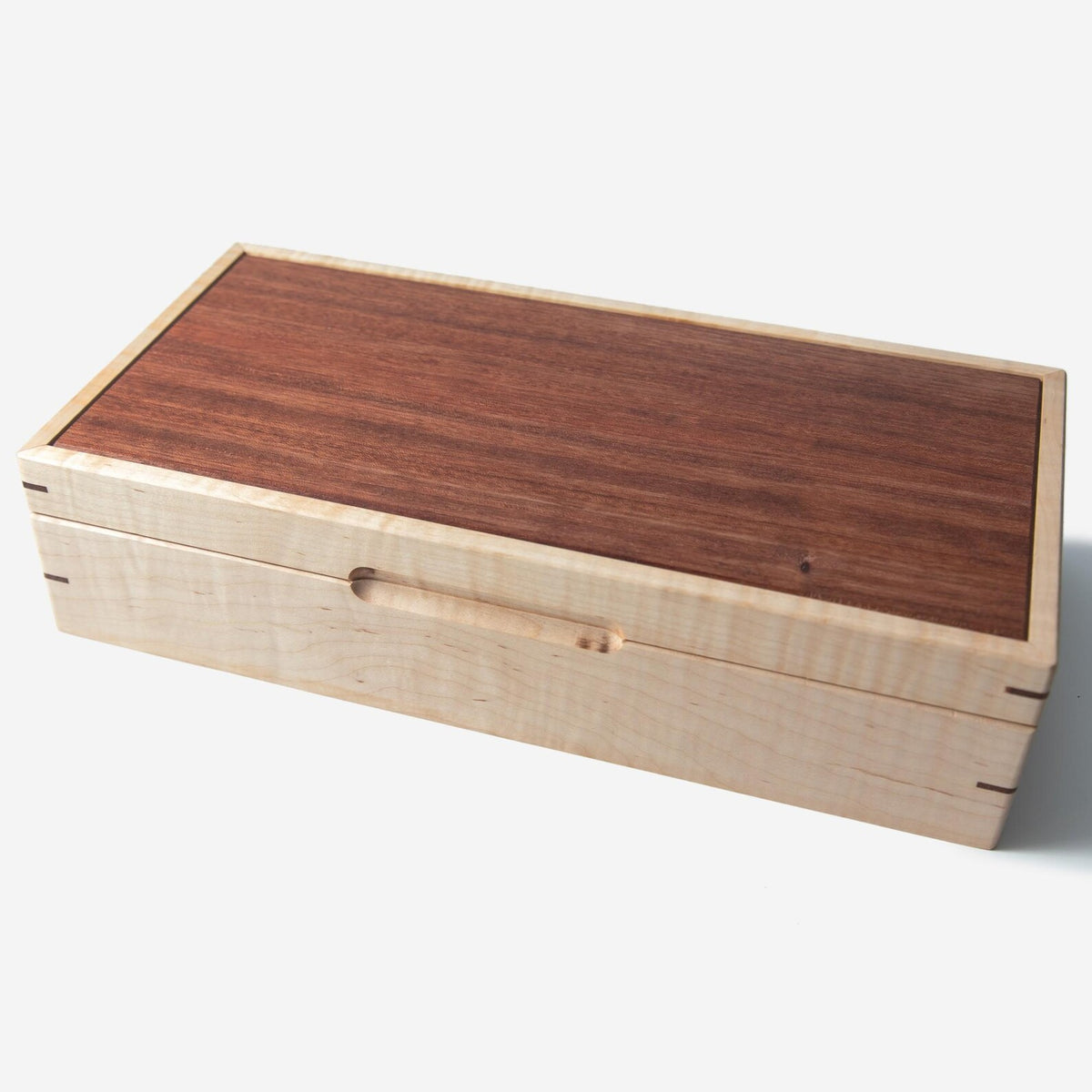 Curly Maple Watch Box - Sapele Mahogany Lid - 8 Watch Compartments - Personalized Gift for Him - Handmade