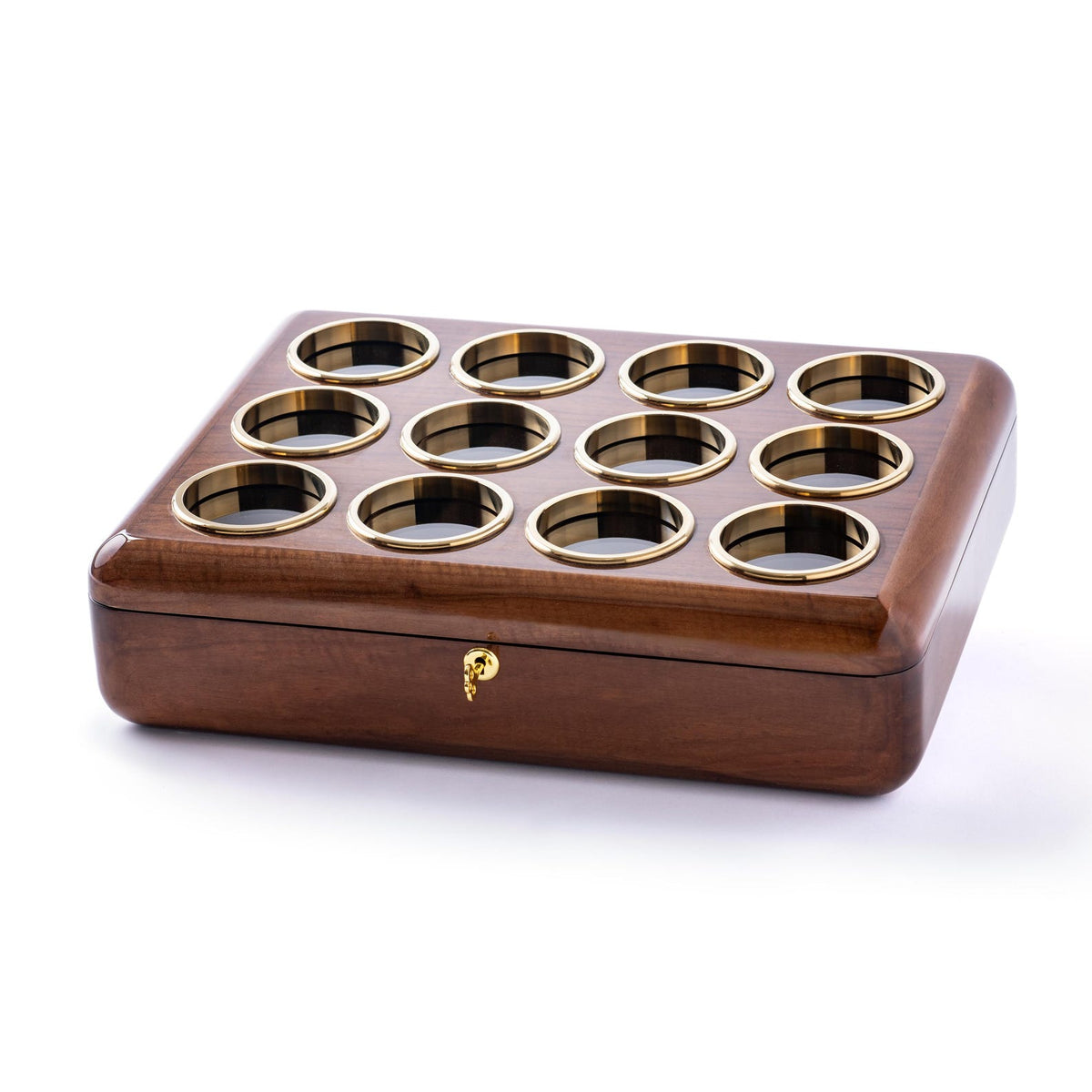 Walnut Wood Watch Box: Large 12-Watch Organizer