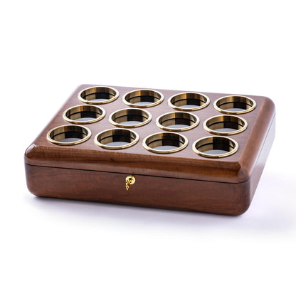 Walnut Wood Watch Box: Large 12-Watch Organizer