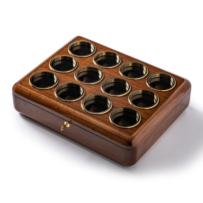 Walnut Wood Watch Box: Large 12-Watch Organizer