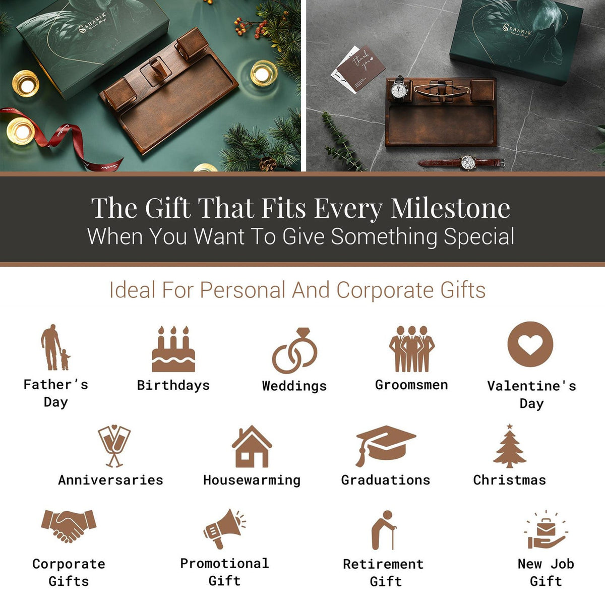 Wooden desk tray for glasses and watches organizer engraved Christmas gift for husband 6th anniversary gift for men watch jewelry organizer
