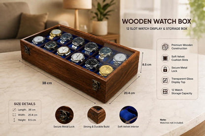 Personalized Wooden Watch Box, Custom Name Engraved Watch Organizer, Wooden Watch Case for Men, Gift for Husband, Dad, Boyfriend