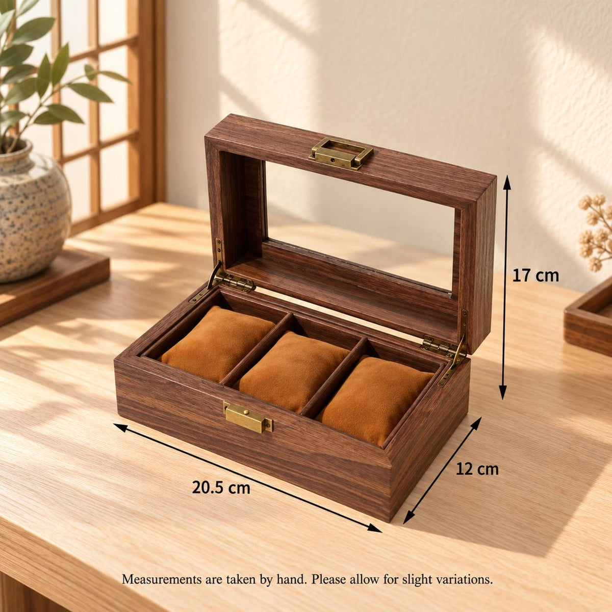 Wooden Watch Box, Watch Organizer and Display Case, Minimalist Watch Storage, Gift for Him