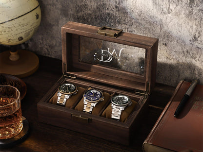 Custom Multiple Slots Watch Box, Personalized Watches Collection Organizer, Watch Storage Box Gift For Him, Husband, Dad, Birthday Gift