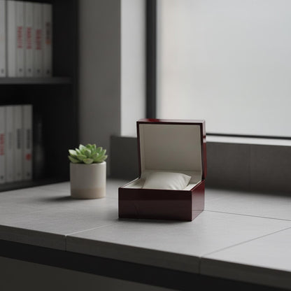 Wooden Watch Box with White Cushion for Display