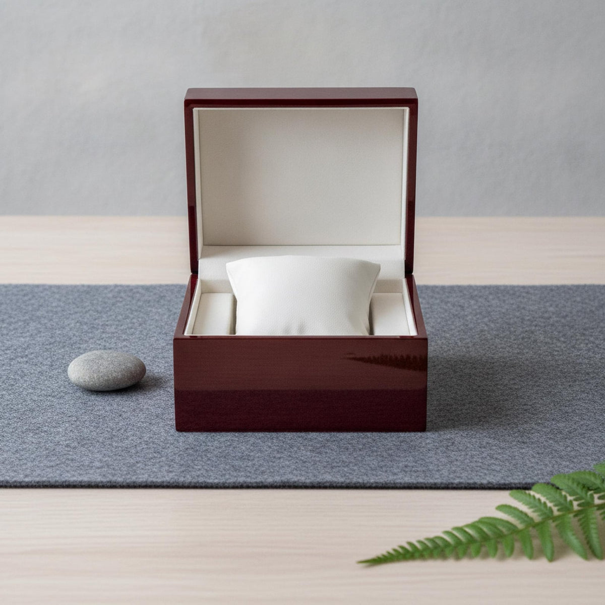 Wooden Watch Box with White Cushion for Display