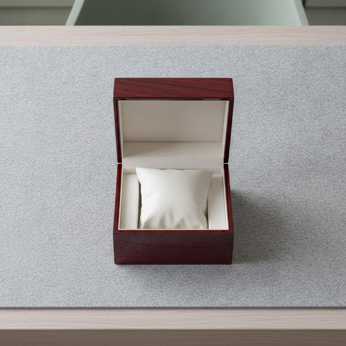 Wooden Watch Box with White Cushion for Display