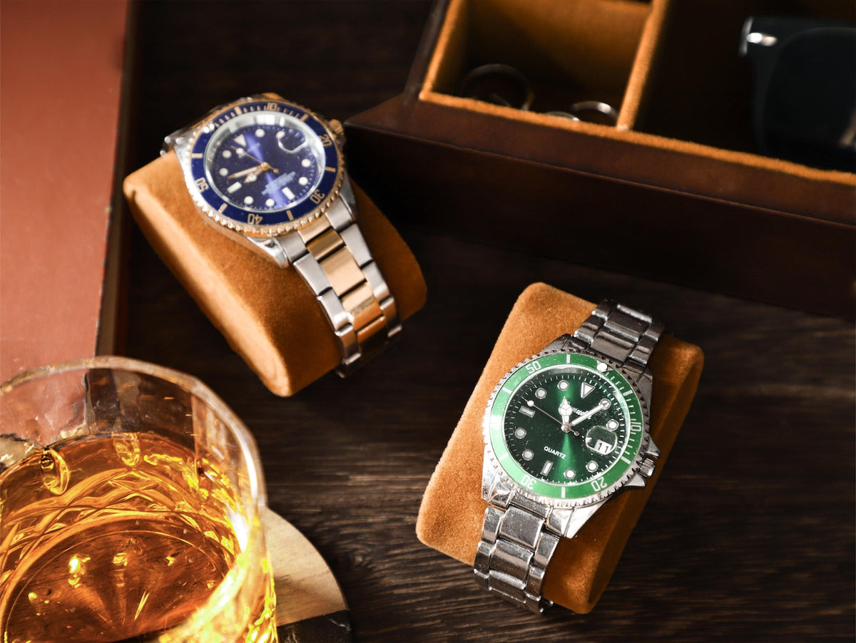 6 Slots Wooden Watch Box, Personalized Watch Case with Drawer, Men's Jewelry Watch Box Display and Storage, Gifts for Him
