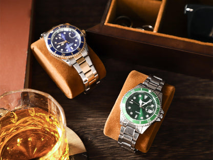 6 Slots Wooden Watch Box, Personalized Watch Case with Drawer, Men's Jewelry Watch Box Display and Storage, Gifts for Him