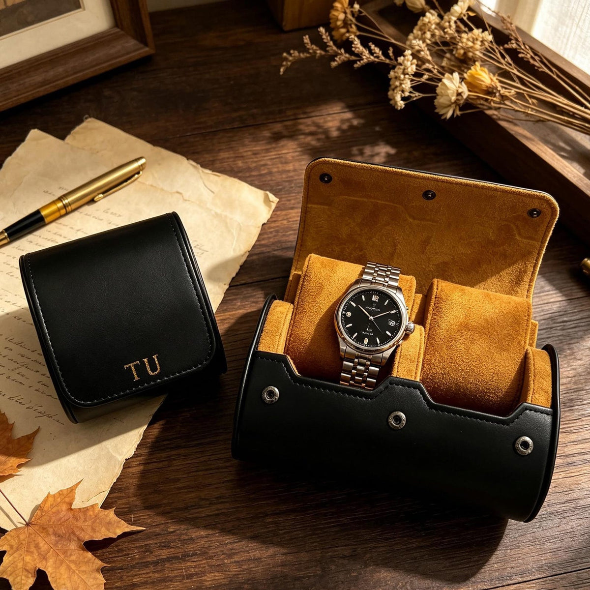 Personalized Leather Watch Box, Custom Leather Watch Case, Wedding groomsmen gifts, Custom watch storage, Gift for Men, Christmas Gifts