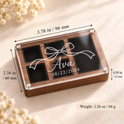 Personalized Wooden Jewelry Box, Engraved Clear Lid Watch Organizer, Custom Name Gift for Him, Men’s Keepsake Storage Box