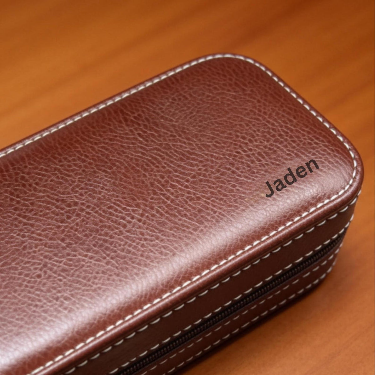 Personalized Leather Watch Display Box – 2, 4, or 8 Slot Travel Case