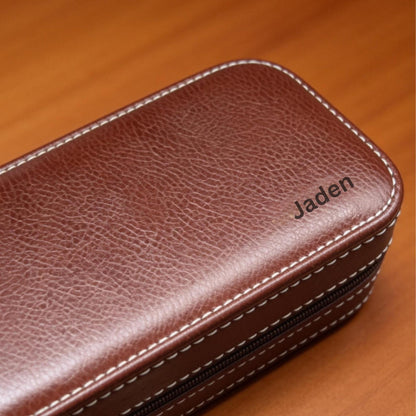 Personalized Leather Watch Display Box – 2, 4, or 8 Slot Travel Case
